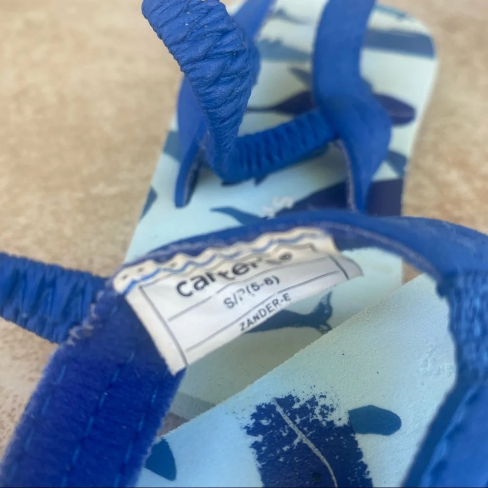 Carter’s Toddler Blue Sharks Flip Flops